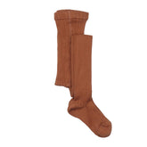 Collants en coton biologique - collants pour enfants durables et confortables en marron chaud